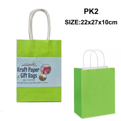 Kraft Paper Gift Bag 2pk Green