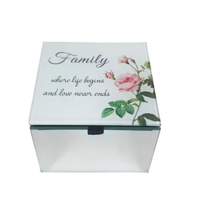 Glass Jewelley Box 9x9x7cm