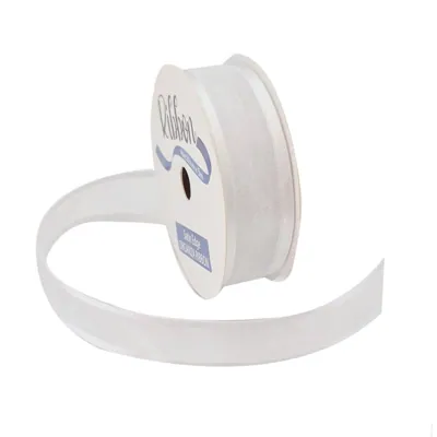 Ribbon Organza Satin Edge 22mmx5m White