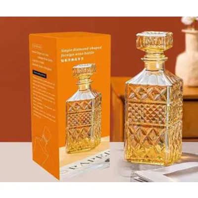 Glass Whisky Bottle 1000ml Amber Color