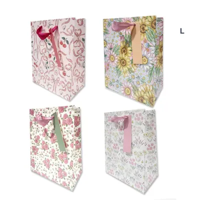 Gift Bag Flowers L 26x32x12cm