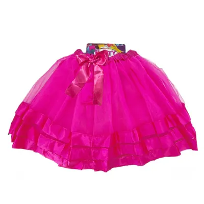 Party Tutu 3+1Layer Wavy +Bow 40cm Red