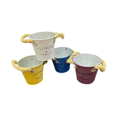 Metal Flower Pot 11x7.5x10cmH