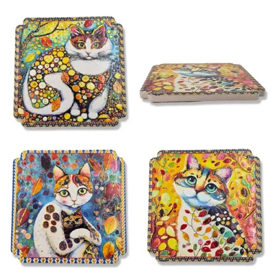 Ceramic Coaster 1p 10.8cm Cat
