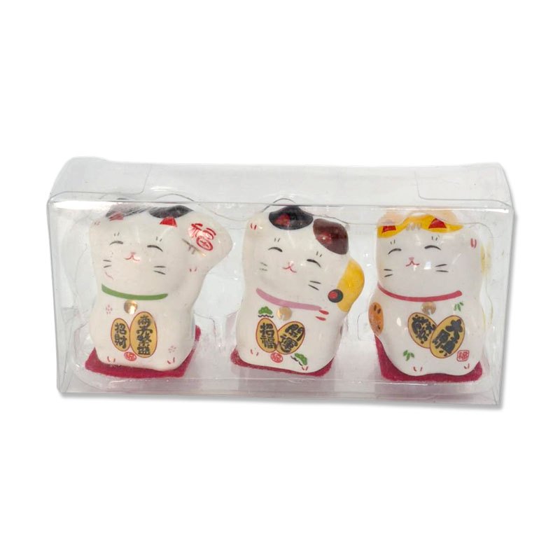 Chinese Fortune Cat 3pk 9.5x2.5x4.5cm — photo 1 of 1