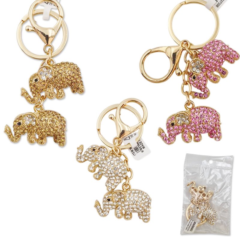 Keyring Diamante Elephants Assorted Colours — photo 1 of 1