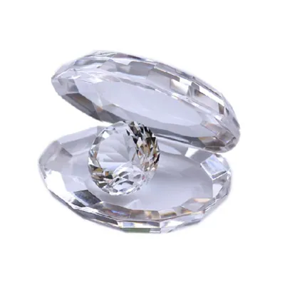Crystal Seashell with Diamond 5cm