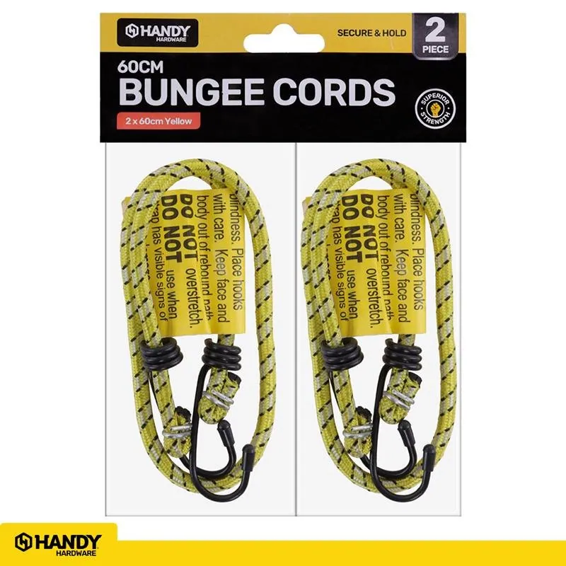Bungee Cord Black & Yellow 60cm 2pc – image 4