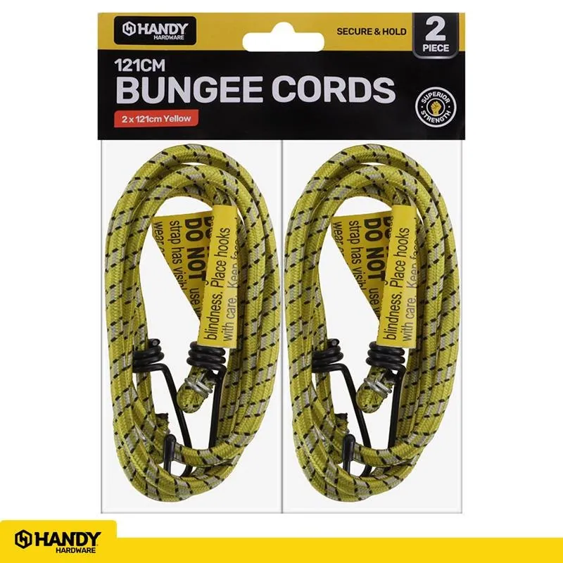 Bungee Cord Black & Yellow 121cm 2pc – image 4