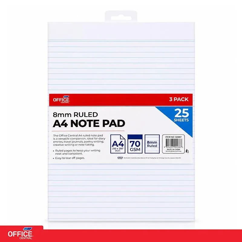 Note Pads 3pk Ruled A4 210mm X 297mm – image 4