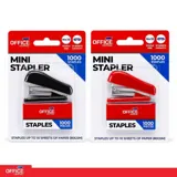 Stapler Mini Size with 1000 Staples 2 Assorted Colours in Carton (Red & BLack) – image 4