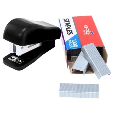 Stapler Mini Size with 1000 Staples 2 Assorted Colours in Carton (Red & BLack)