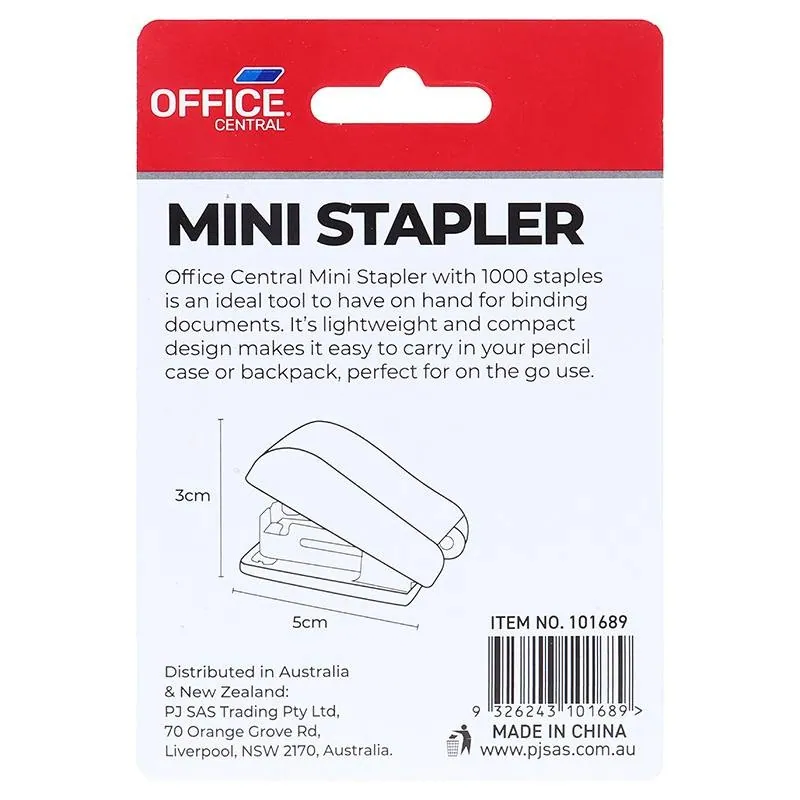 Stapler Mini Size with 1000 Staples 2 Assorted Colours in Carton (Red & BLack) – image 3