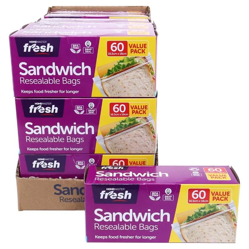 Kitchen Consumables Sandwich Bags Snap Seal 60pk 16cm X 17cm – image 4