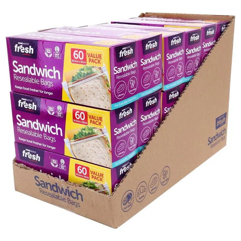 Kitchen Consumables Sandwich Bags Snap Seal 60pk 16cm X 17cm – image 3