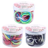 Hair Elastic Ties Medium Ø4cm (Metal Clasp) 60pk/Tub - 3 Colour Packs: Glitter, Coloured, Neutral – image 4