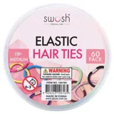 Hair Elastic Ties Medium Ø4cm (Metal Clasp) 60pk/Tub - 3 Colour Packs: Glitter, Coloured, Neutral – image 3