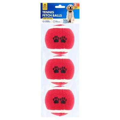 Dog Tennis Balls Assorted Colours 3pk