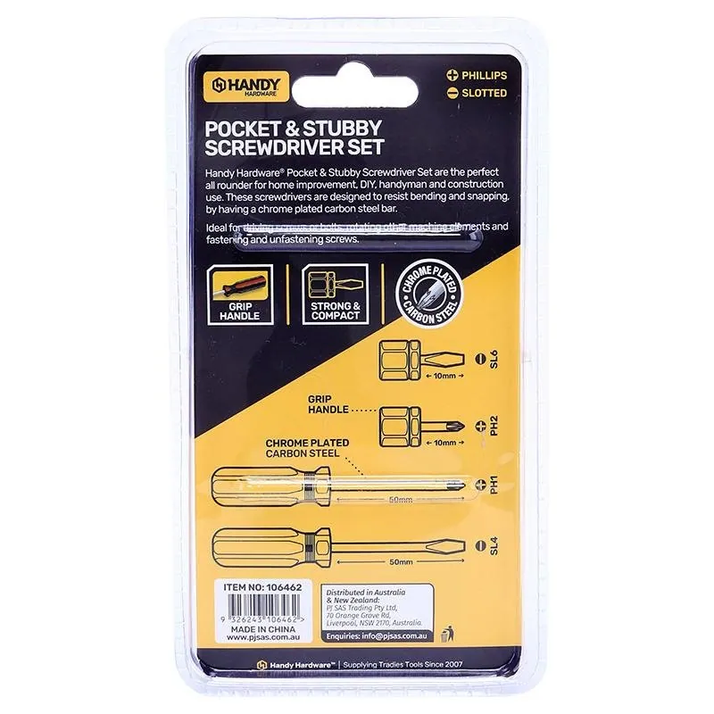 Screwdriver Set (Pocket & Stubby Size) 4pc – image 3