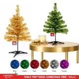 Christmas Tree Tinsel 60cm 50 Tips Purple, Silver, Gold, Red, Green & Blue – image 4