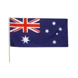 Australian Flag with Wooden Pole 120cm X 60cm Pole 1cm X 92cm – image 1