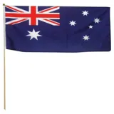 Australian Flag with Wooden Pole 60cm X 30cm Pole 1cm X 76cm – image 1