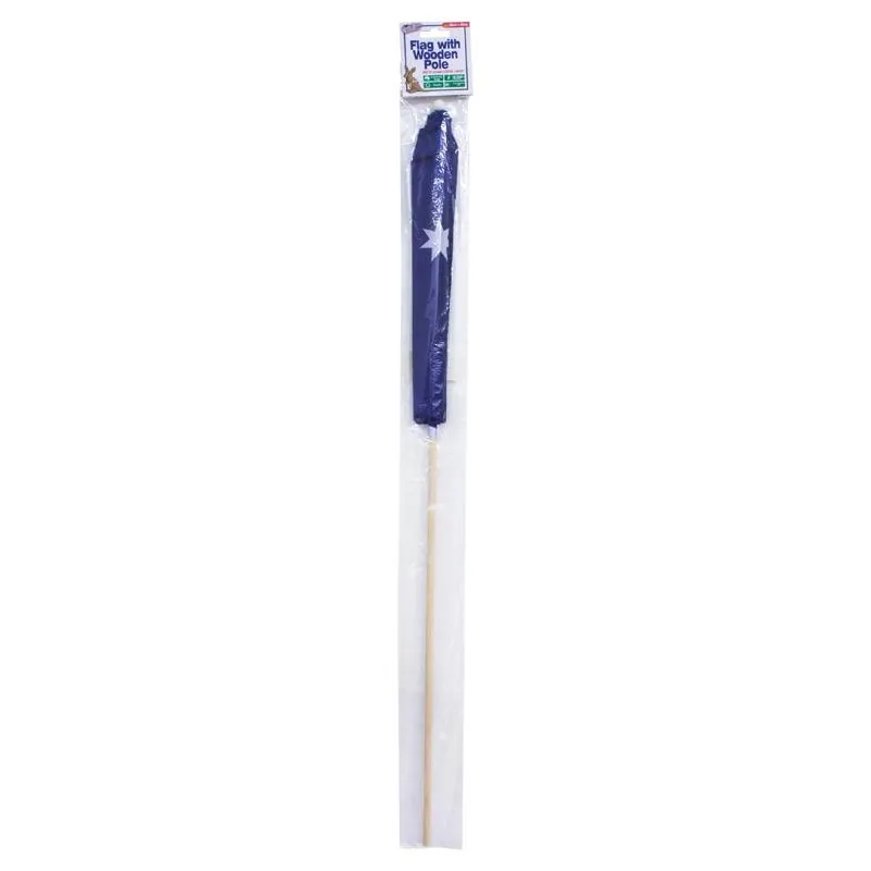 Australian Flag with Wooden Pole 60cm X 30cm Pole 1cm X 76cm – image 2