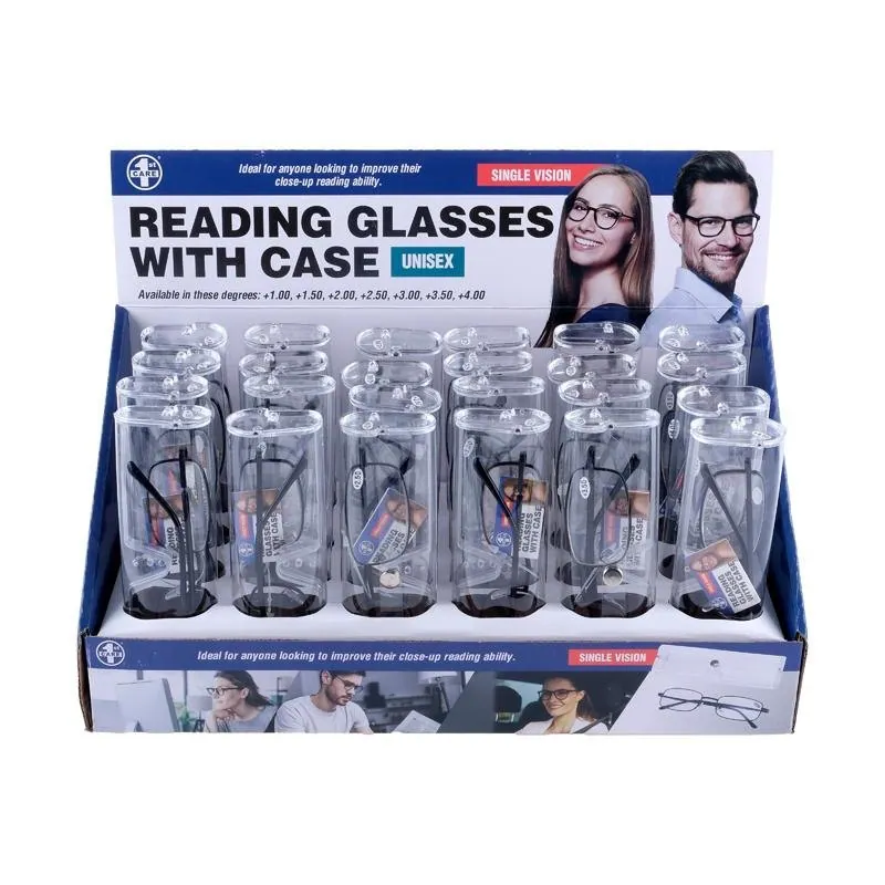 Reading Glasses Numbered with Case - Metallic Frame - Assorted Available Strengths +1 (2pc) +1.5 (4pc), +2 (5pc), +2.5 (5pc), +3 (4pc), +3.5 (2pc), +4 (2pc) – image 4