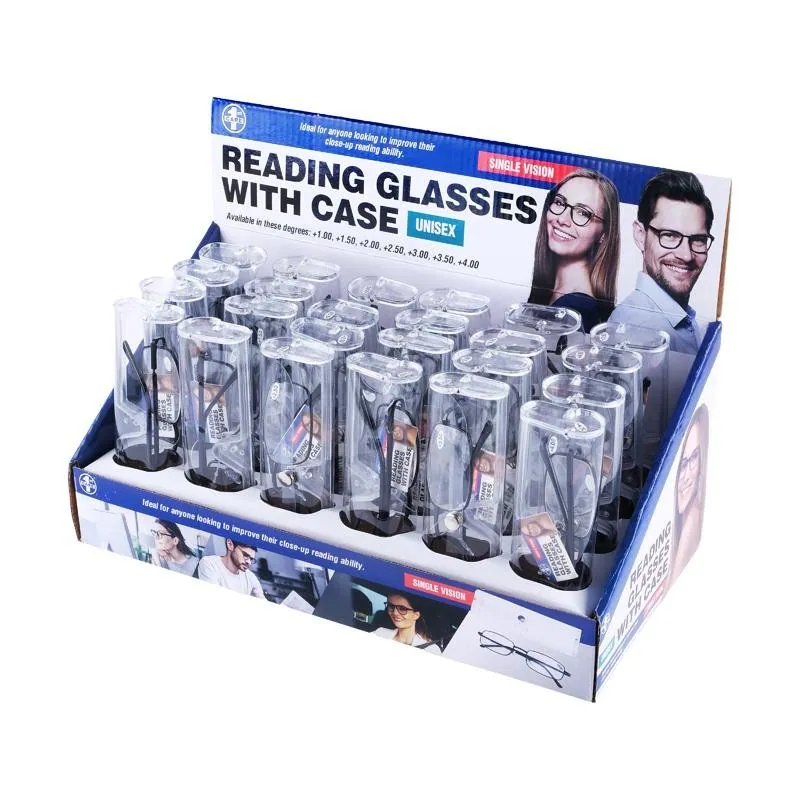 Reading Glasses Numbered with Case - Metallic Frame - Assorted Available Strengths +1 (2pc) +1.5 (4pc), +2 (5pc), +2.5 (5pc), +3 (4pc), +3.5 (2pc), +4 (2pc) – image 3