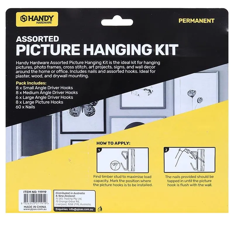 Hooks Picture Assorted Sizes 30pc (Includes Screws) – image 3