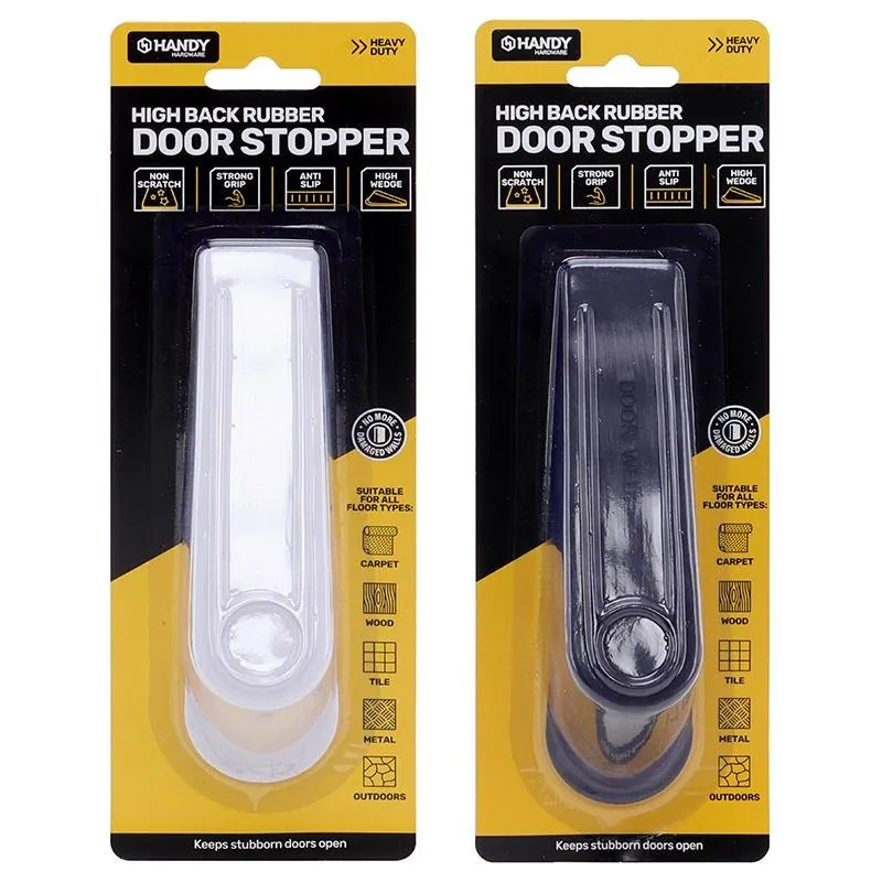 Door Stopper Rubber Extra High White & Black Assorted in Carton 40mm Cap – image 2