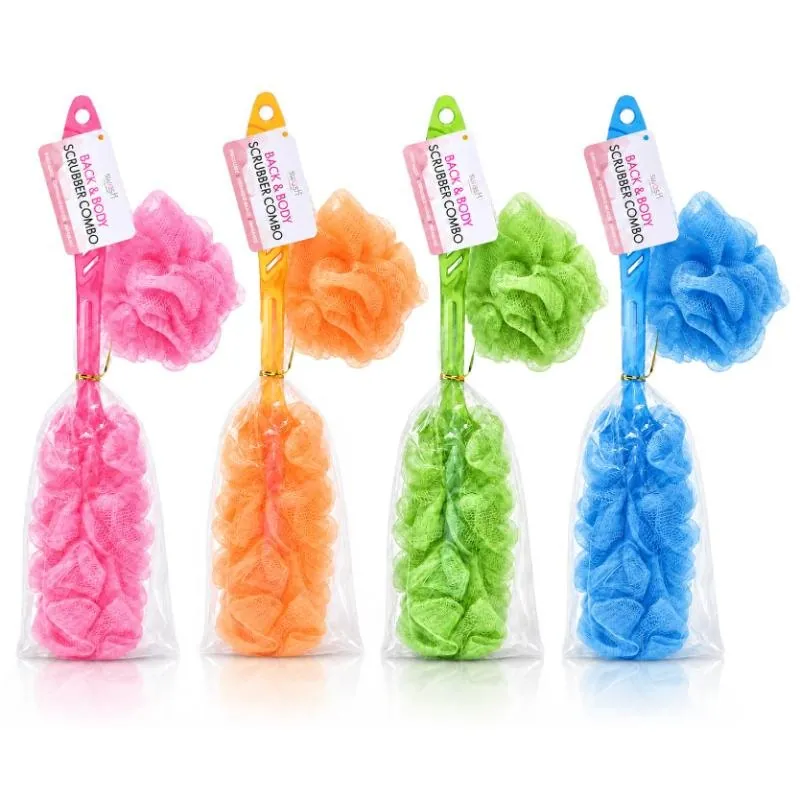 Body and Back Scrubber Combo - 4 Colours: Blue, Pink,Orange, Green – image 4