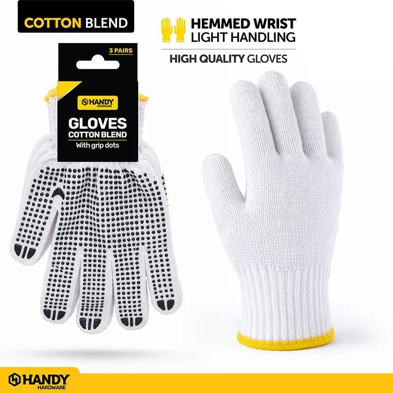 Gloves Cotton Non Slip 3pk – image 2