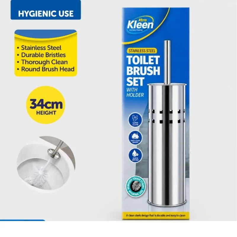 Toilet Brush Set with Holder - Stainless Steel – image 3