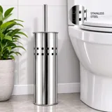Toilet Brush Set with Holder - Stainless Steel – image 2