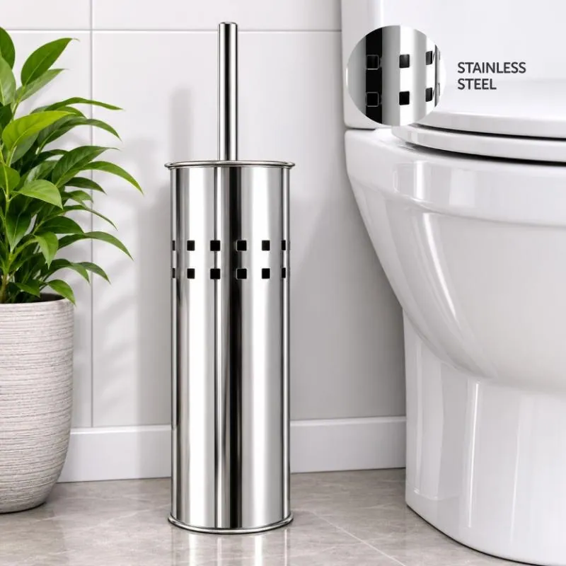 Toilet Brush Set with Holder - Stainless Steel – image 2