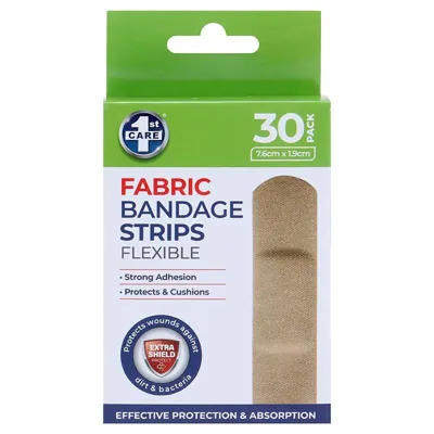 Bandage Strips Flexible 7.6cm X 1.9cm 30pk - Fabric