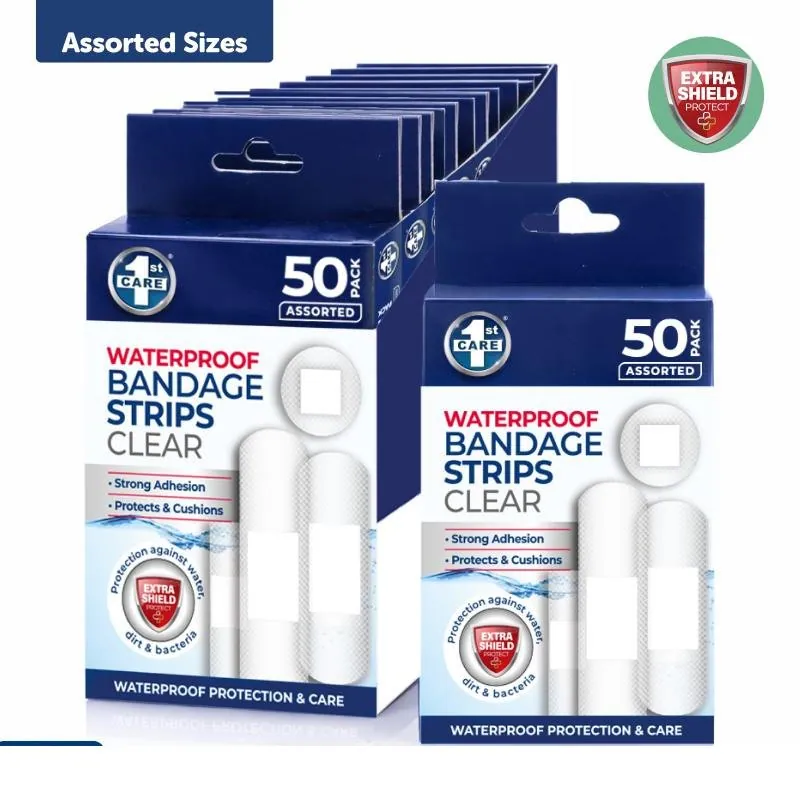 Bandage Strips Waterproof Clear Assorted Sizes 50pk - Plastic (pe) – image 4