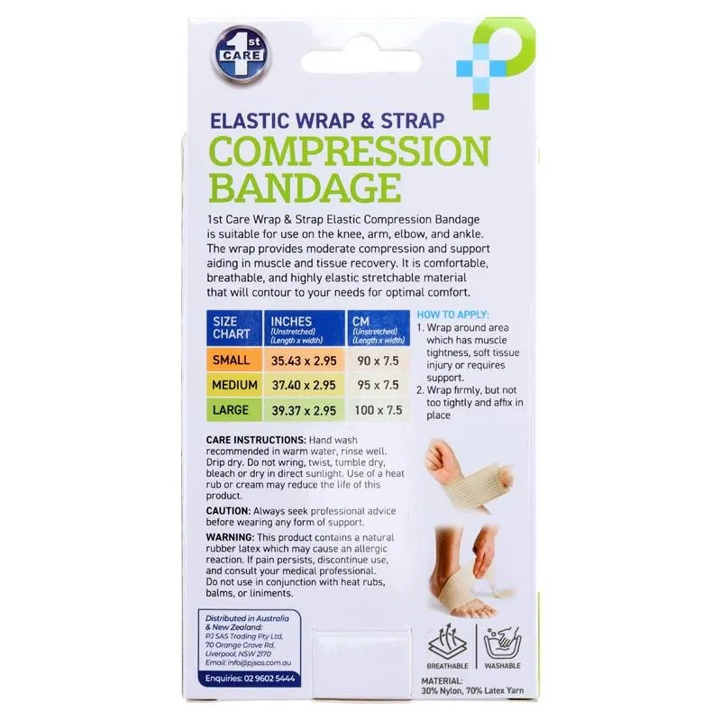 Elastic Wrap & Strap Compression Bandage - Multifunctional Knee, Elbow, Ankle Support - Assorted Sizes: Small, Medium, Large – image 2