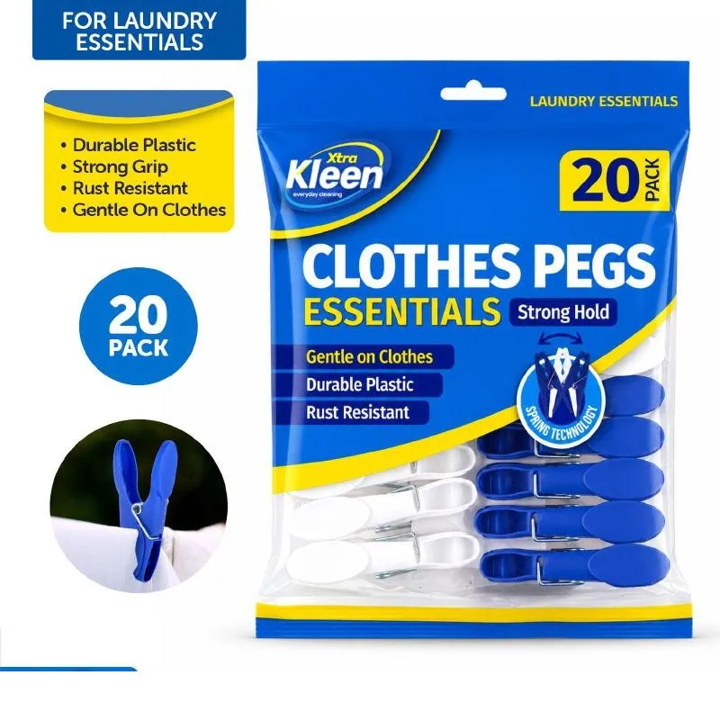 Pegs 20pk - Plastic - White and Blue Per/pk – image 4