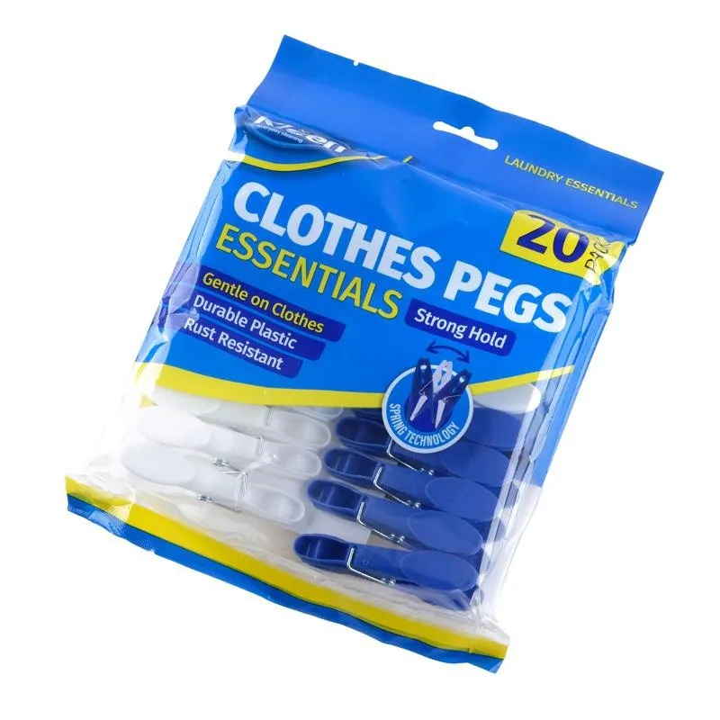 Pegs 20pk - Plastic - White and Blue Per/pk – image 3