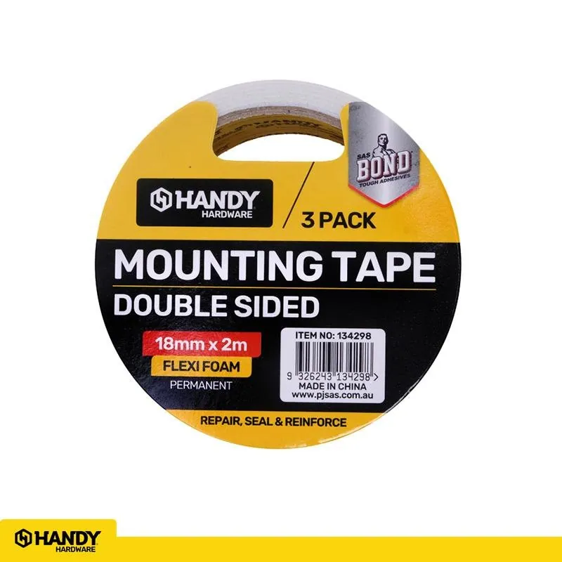 Tape Double Sided Cushioned White Tape 18mm X 2m 3pk – image 4
