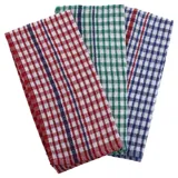 Tea Towel 38cm X 60cm 3pk - Assorted Colour Packs Blue, Red, Green – image 1
