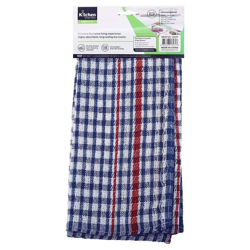 Tea Towel 38cm X 60cm 3pk - Assorted Colour Packs Blue, Red, Green – image 3