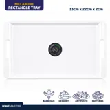 Melamine Tray with Built in Handles Rectangular 33cm X 22cm X 2cm - White – image 4