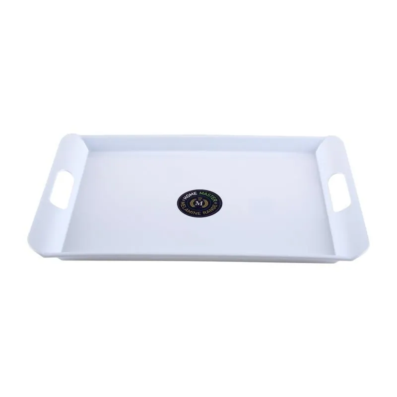 Melamine Tray with Built in Handles Rectangular 33cm X 22cm X 2cm - White – image 3