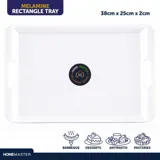 Melamine Tray with Built in Handles Rectangular 38cm X 25cm X 2cm - White – image 4