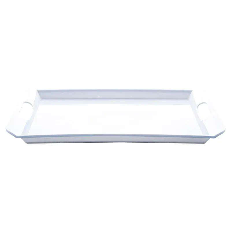 Melamine Tray with Built in Handles Rectangular 38cm X 25cm X 2cm - White – image 2