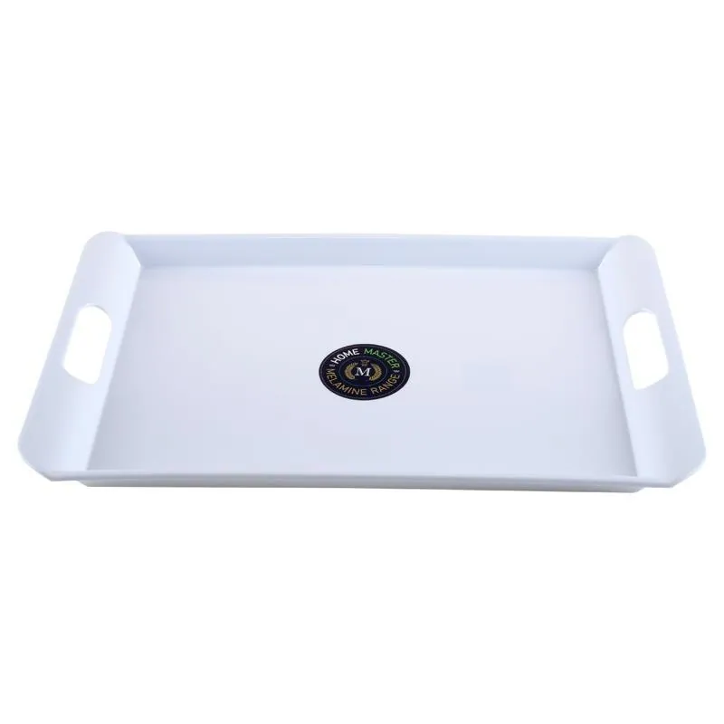Melamine Tray with Built in Handles Rectangular 38cm X 25cm X 2cm - White – image 3