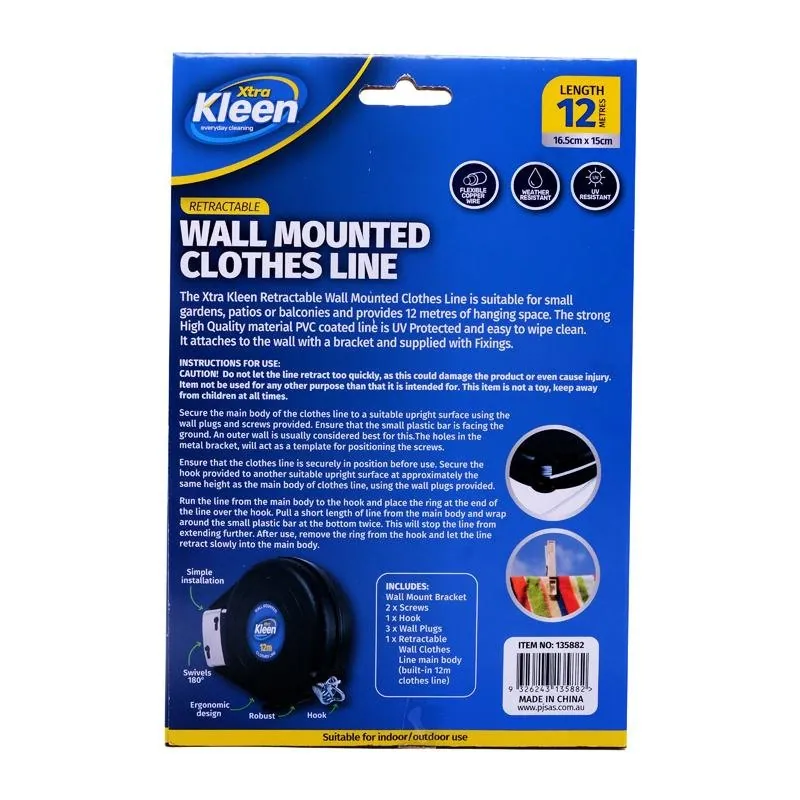 Wall Mount Retractable Clothes Line - 12m – image 3